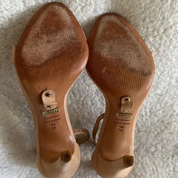 Schutz | Jeanette Tanino ll Nude Strappy Heels | 6B