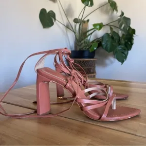 Schutz Leaf Strappy Lace-Up Heels Sandal Women's 6.5 Caramelo