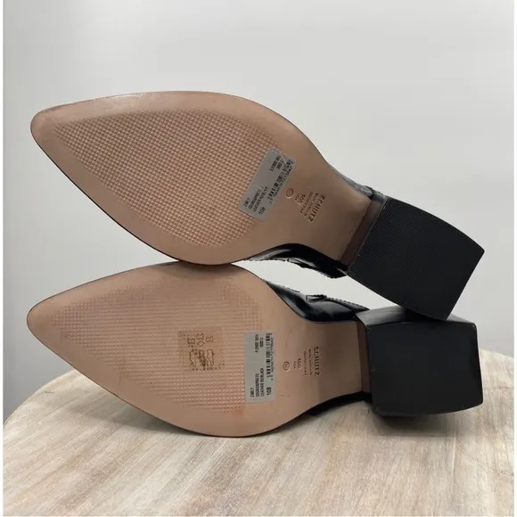 Schutz Leather Pointed Toe Heeled Mules - Zarly Size 10 NEW