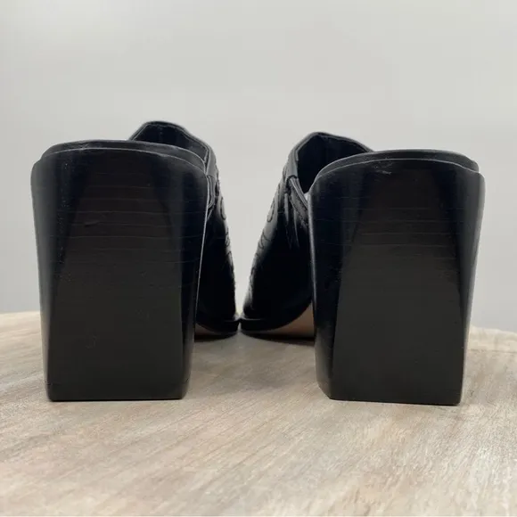 Schutz Leather Pointed Toe Heeled Mules - Zarly Size 10 NEW