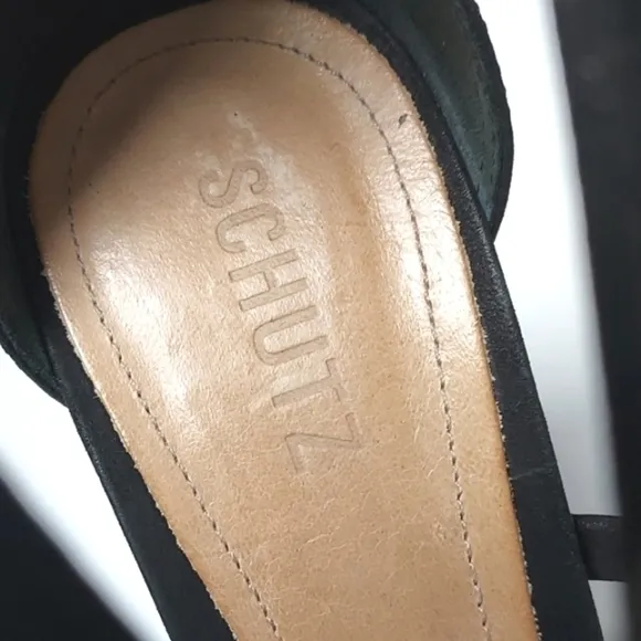 Schutz Mindy Knot Suede Strappy Stiletto Heel Black Size 10