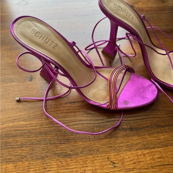 Schutz Purple Strappy Heels
