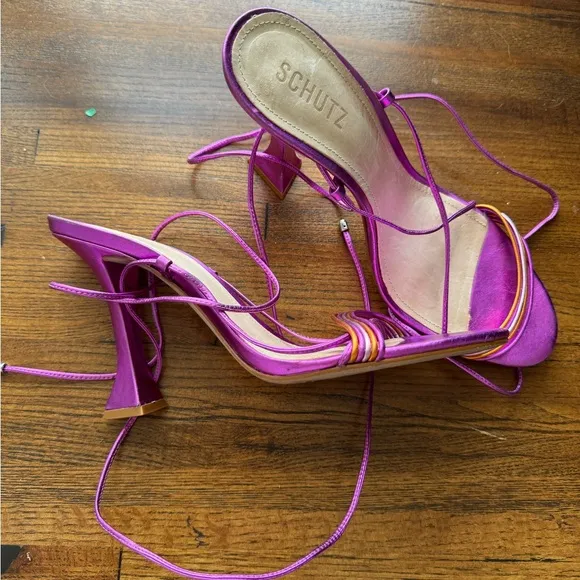 Schutz Purple Strappy Heels