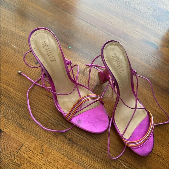 Schutz Purple Strappy Heels