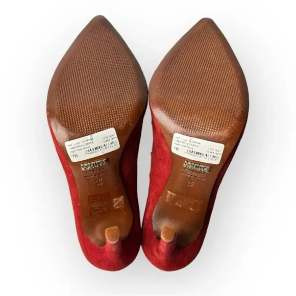 Schutz Red Strappy Heels 7B