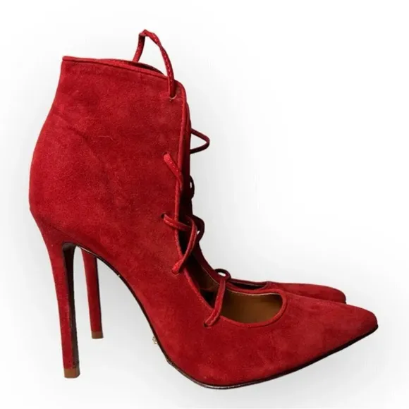 Schutz Red Strappy Heels 7B