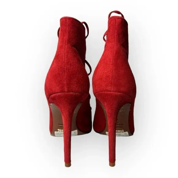 Schutz Red Strappy Heels 7B