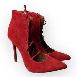 Schutz Red Strappy Heels 7B