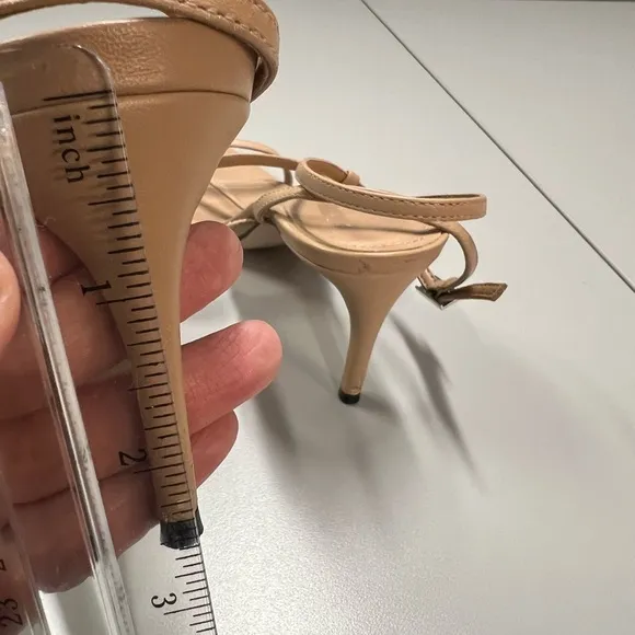 Schutz Strappy Leather Nude Heels Size 9