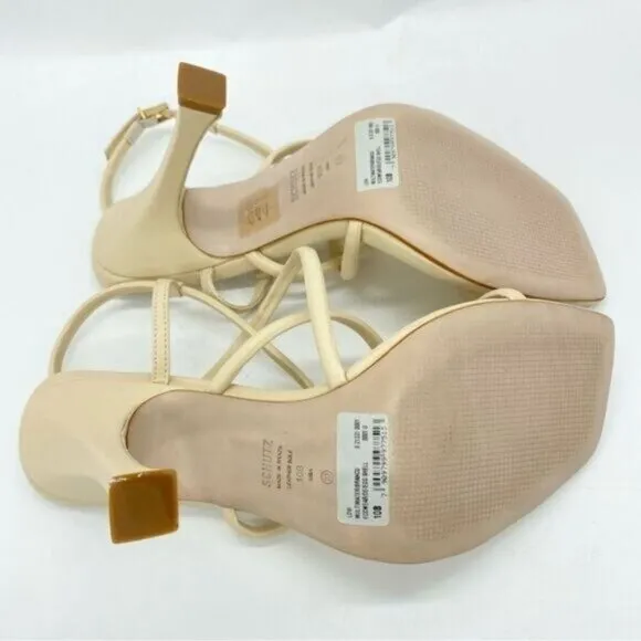 Schutz Lovi Nappa Leather Sandal Heels New