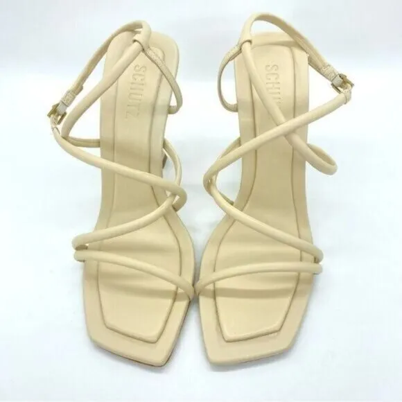 Schutz Lovi Nappa Leather Sandal Heels New