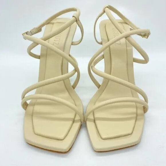 Schutz Lovi Nappa Leather Sandal Heels New