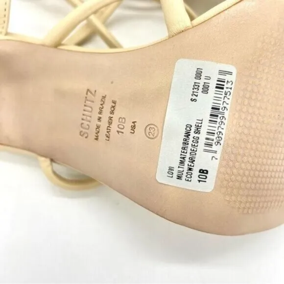 Schutz Lovi Nappa Leather Sandal Heels New