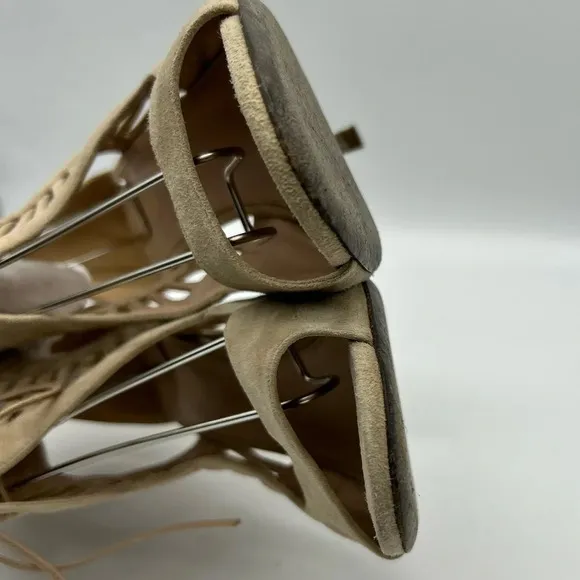 Sergio Rossi Beige/nude colored strappy heels with Ladder Detail sz 37
