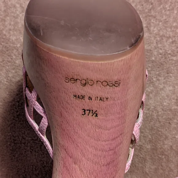 Sergio Rossi Pink Strappy Platform Heels 37.5 (6.5/7 US)