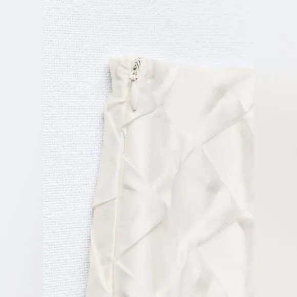 SET ZARA DIAMOND SATIN EFFECT MIDI SKIRT AND TOP