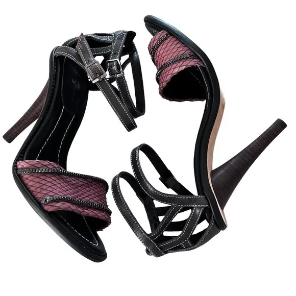 Seven for all Mankind Black and Pink Strappy Heels size 7