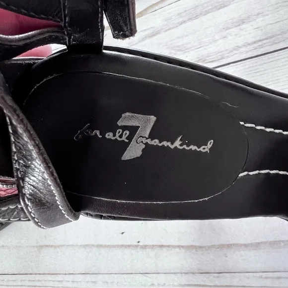 Seven for all Mankind Black and Pink Strappy Heels size 7