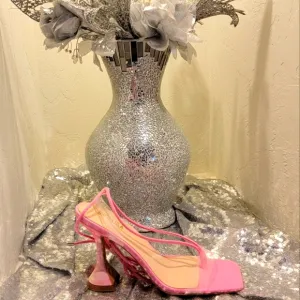 Sexy Brand New Pink Strappy Tie Dye Cake Heels