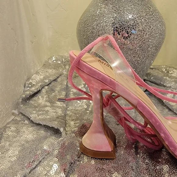 Sexy Brand New Pink Strappy Tie Dye Cake Heels