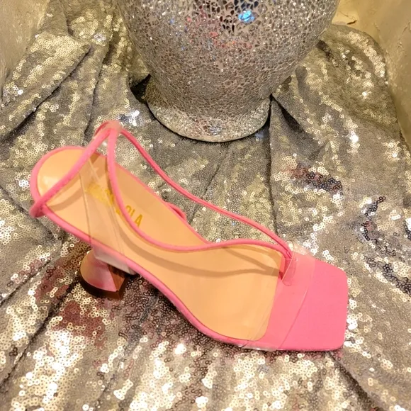 Sexy Brand New Pink Strappy Tie Dye Cake Heels