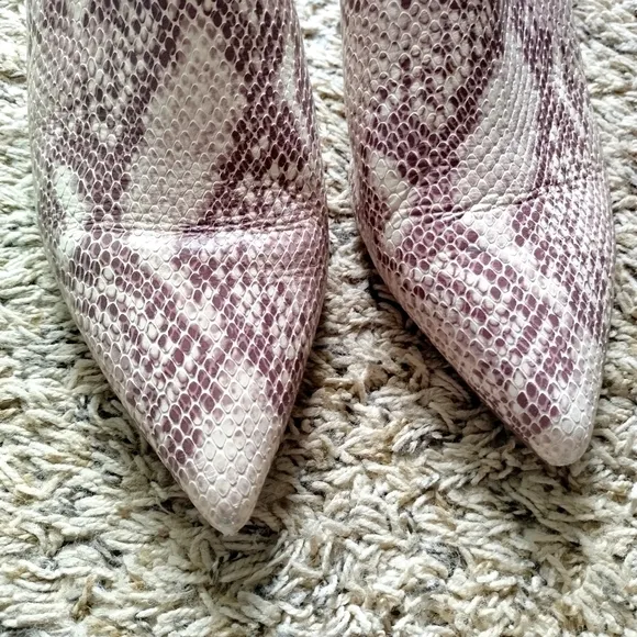 SEYCHELLES LEATHER SNAKE /LIZARD SKIN pointy toe mules SLIDES sz 9