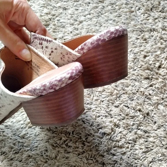 SEYCHELLES LEATHER SNAKE /LIZARD SKIN pointy toe mules SLIDES sz 9