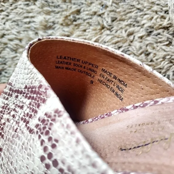 SEYCHELLES LEATHER SNAKE /LIZARD SKIN pointy toe mules SLIDES sz 9