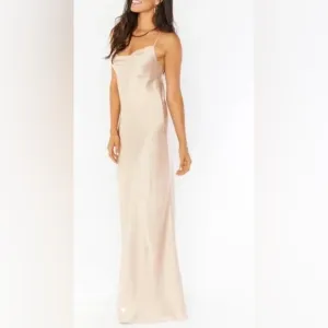 Show Me Your Mumu Champagne Maxi Slip Dress Wedding Guest Size S on Clearance