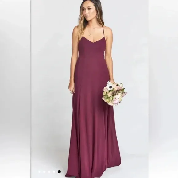Show Me Your MuMu Godshaw Goddess Merlot Strappy Gown Size Medium Bridesmaid