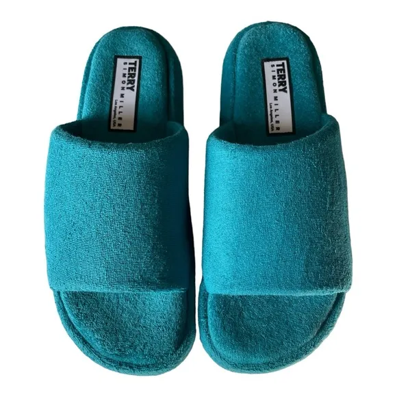 Simon Miller Terry Slides Vibrant Turquoise Size 7
