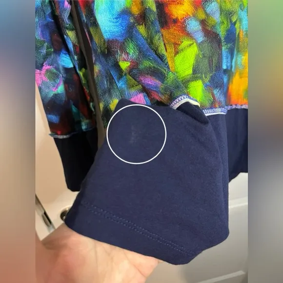 Simply Art by Dolcezza Colorful Rainbow Paint Swatch Cowl Turtleneck Size Medium