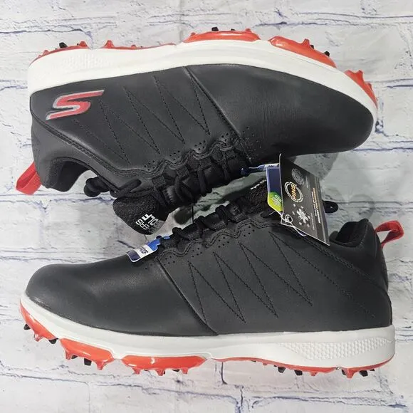 Skechers MENS SIZE 8 Go Golf Pro 4 Legacy Shoes 214001 Black Red Leather