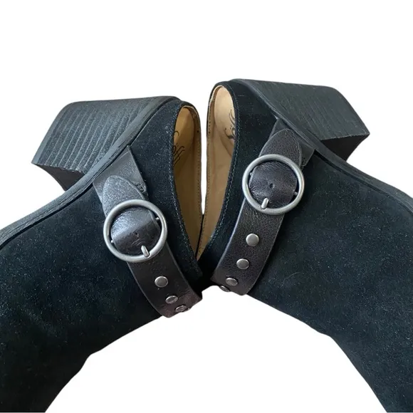 Sofft Adena Leather Suede Black Studded Buckle Mule Clog I Size:11M