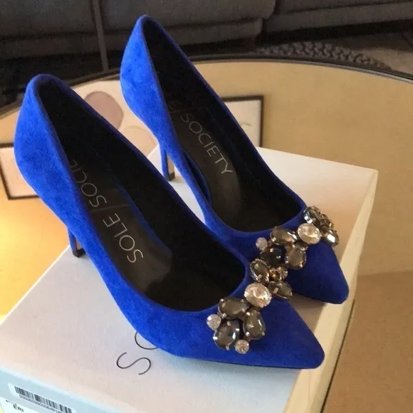 Sole Society Royal Blue Suede Pumps