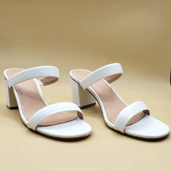 SOLUDOS Ines Heels Cushioned All White Women's Size 9/39.5 Strappy summer