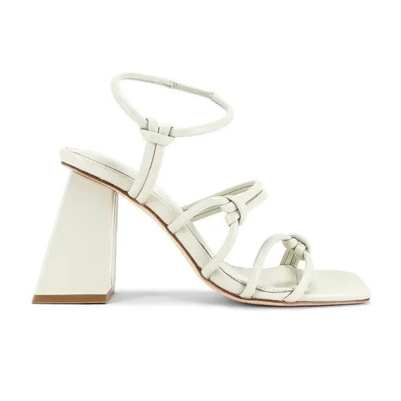 Song Of Style Heels Noelle Strappy Block Heel Square Toe in Ivory