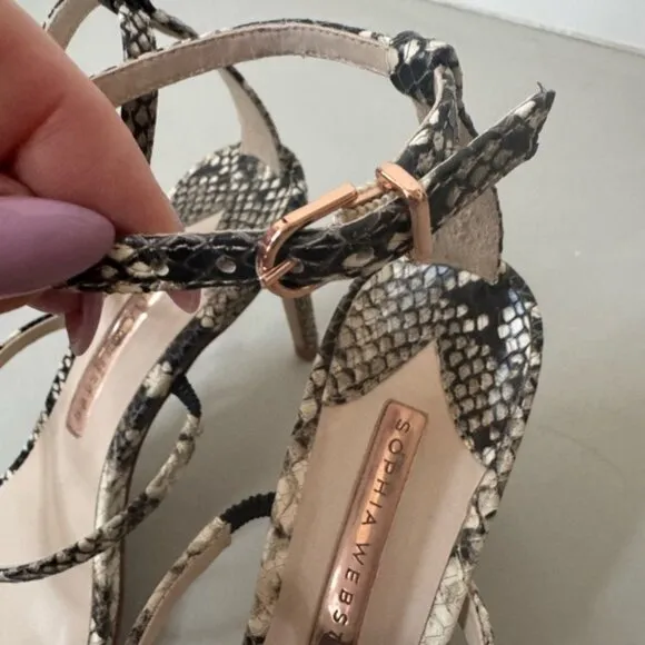 Sophia Webster Snakeskin Strappy Heels – Size 7.5, Ultra Chic Design