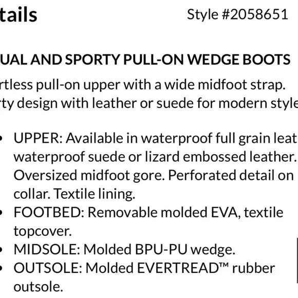 SOREL Womens OUT N ABOUT PULL ON WEDGE Bootie Size 8.5 Sea Salt Grey