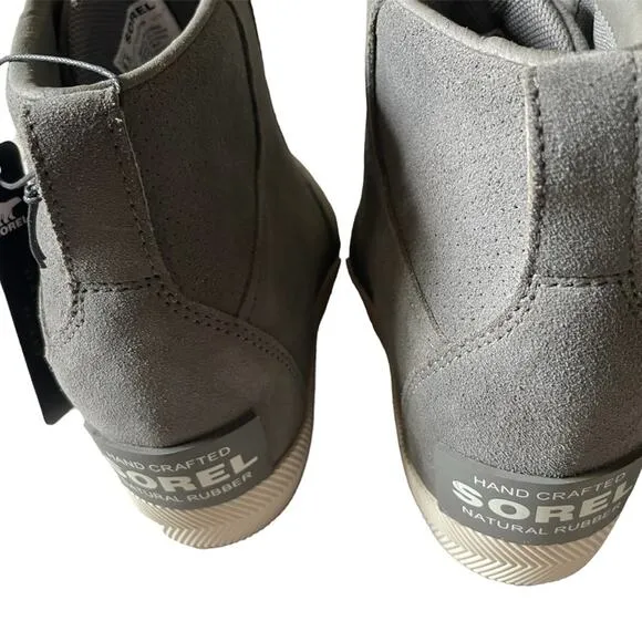 SOREL Womens OUT N ABOUT PULL ON WEDGE Bootie Size 8.5 Sea Salt Grey