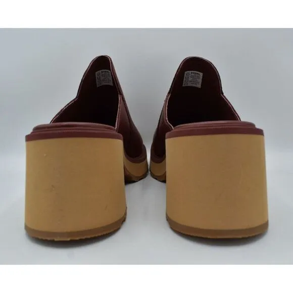 Sorel Womens Size 10.5 Hi Line Waterproof Leather Tawny Buff Spice Heeled Clogs