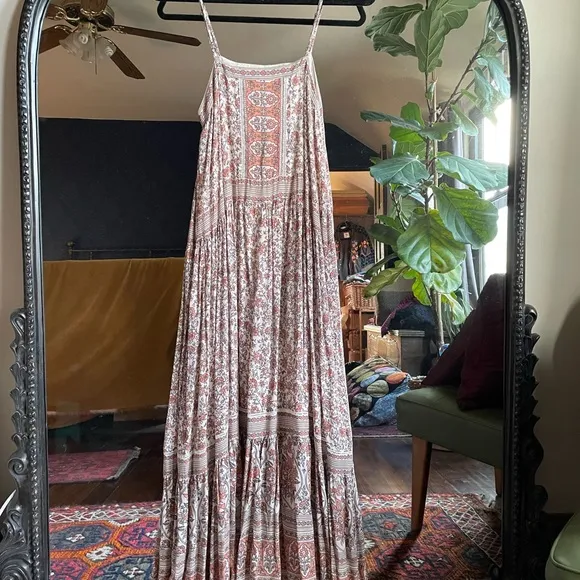 Spell Jasmine strappy maxi, cream
