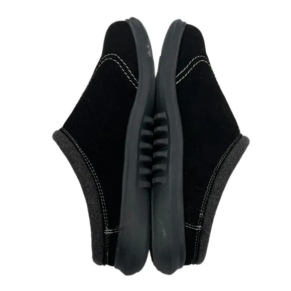 Spenco Black Supreme Faux Fur Lined Orthotic Arch Slipper Mules Size 11 Men's