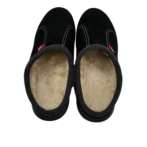 Spenco Black Supreme Faux Fur Lined Orthotic Arch Slipper Mules Size 11 Men's
