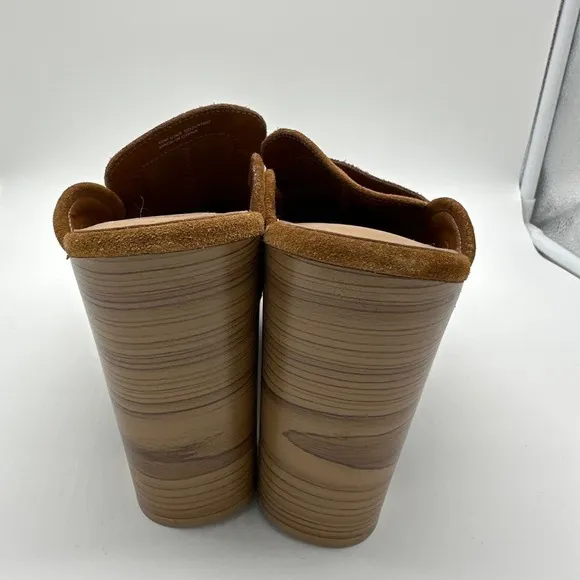 Splendid Womens Clogs Mules Shoes Vina Platform Slide Suede Chunky 70s Brown 10