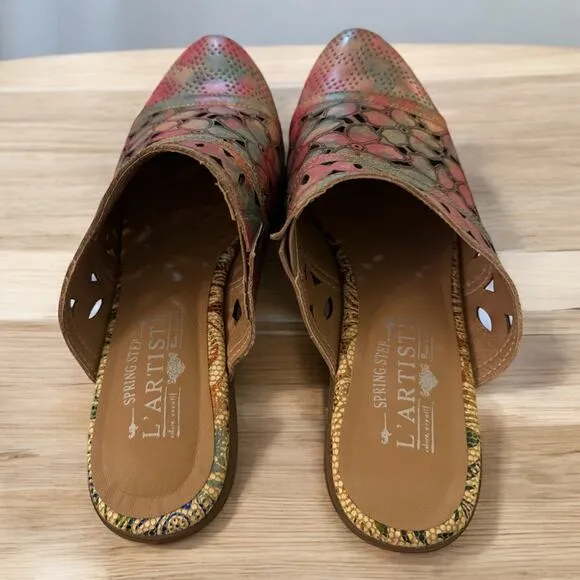 Spring Step L'Lartiste Leather Mules Size 39 US 8.5
