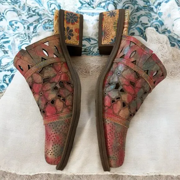 Spring Step L'Lartiste Leather Mules Size 39 US 8.5