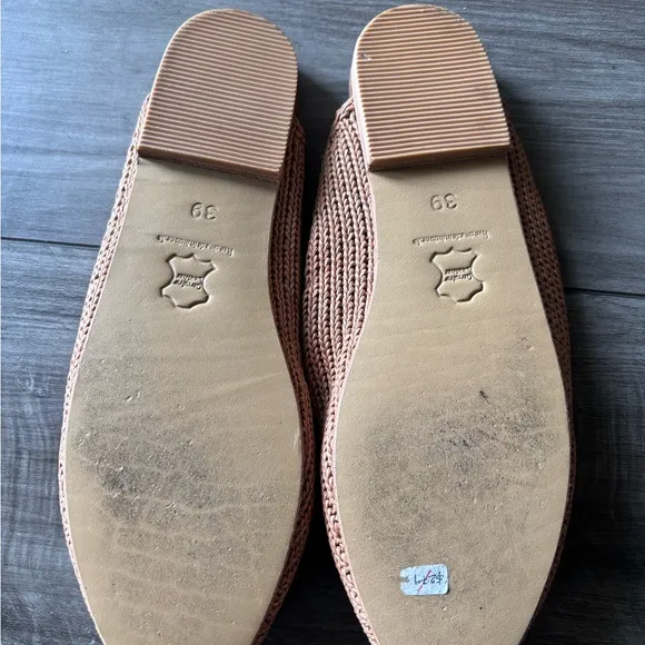 St. Agni Mae Brown Woven Leather Mules 39