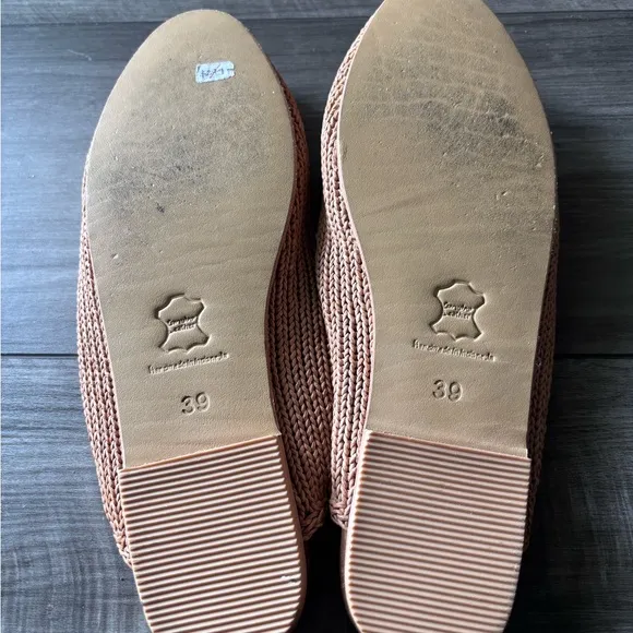 St. Agni Mae Brown Woven Leather Mules 39