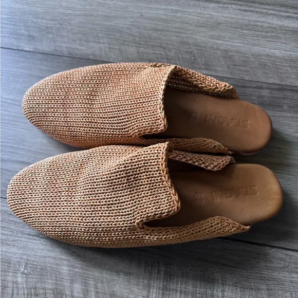 St. Agni Mae Brown Woven Leather Mules 39